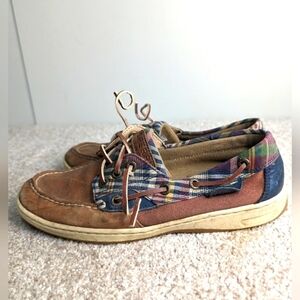 Sperry Women's Rosefish Plaid Leather Size 7 Boat Shoe Loafers STS85547